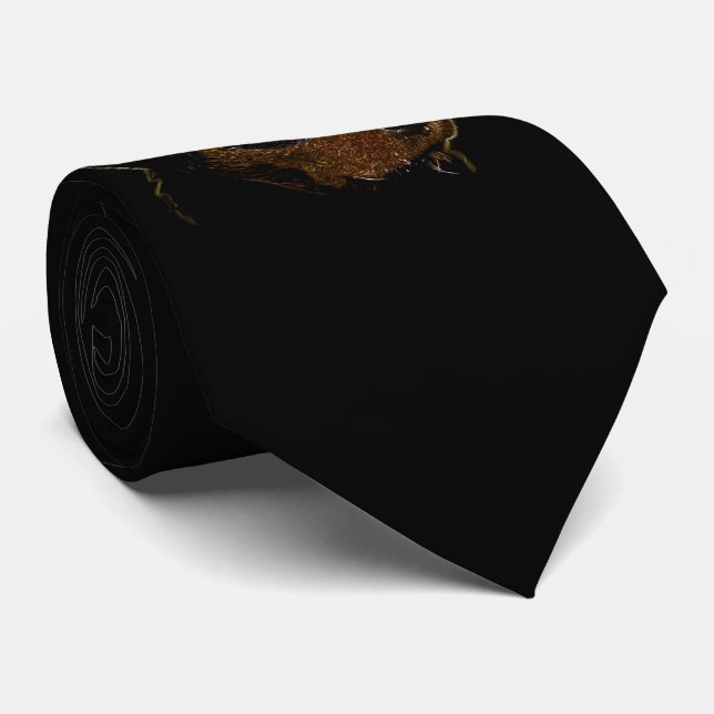 Dark Cute Rottweiler Puppy Dog Tie (Rolled)