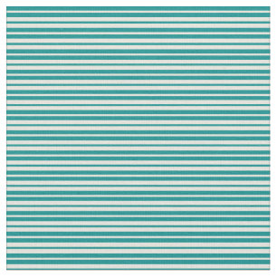 Dark Cyan and Beige Coloured Pattern of Stripes Fabric