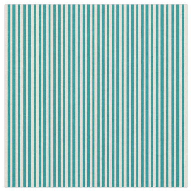 Dark Cyan and Bisque Coloured Lines Fabric (Close Up)