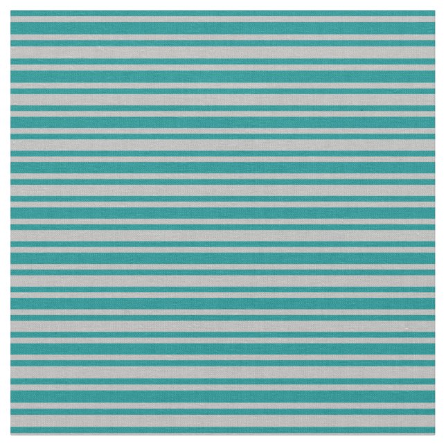 Dark Cyan and Grey Coloured Stripes/Lines Pattern Fabric (Close Up)