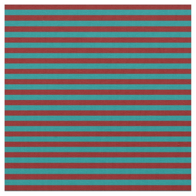 Dark Cyan and Maroon Coloured Lined Pattern Fabric (Close Up)