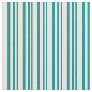 Dark Cyan and Mint Cream Stripes Pattern Fabric