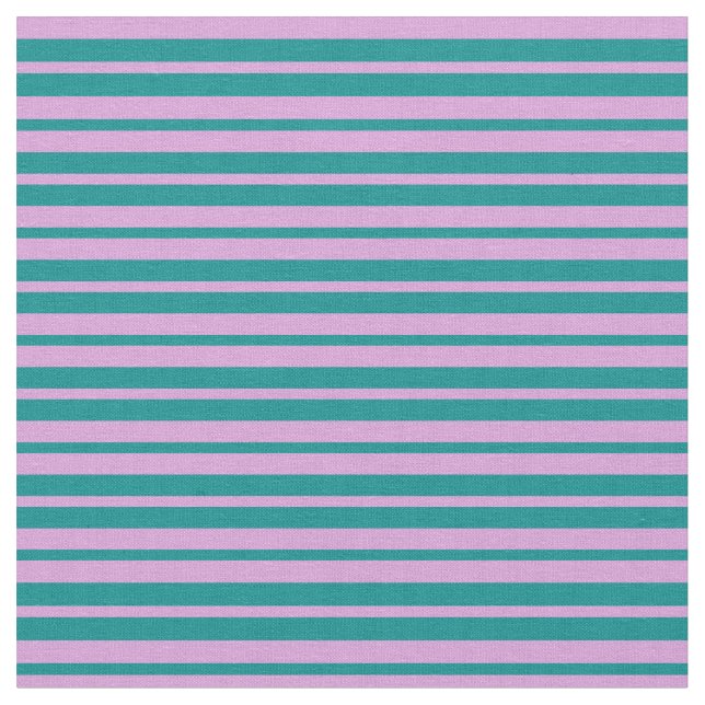 Dark Cyan and Plum Coloured Lines Pattern Fabric (Close Up)