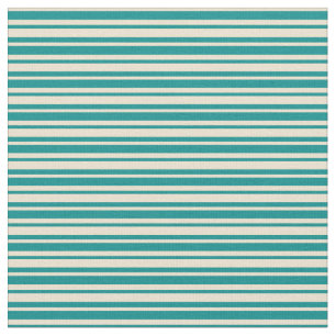 Dark Cyan & Beige Striped/Lined Pattern Fabric