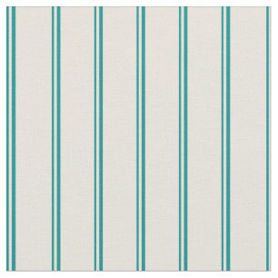 Dark Cyan & Beige Striped Pattern Fabric