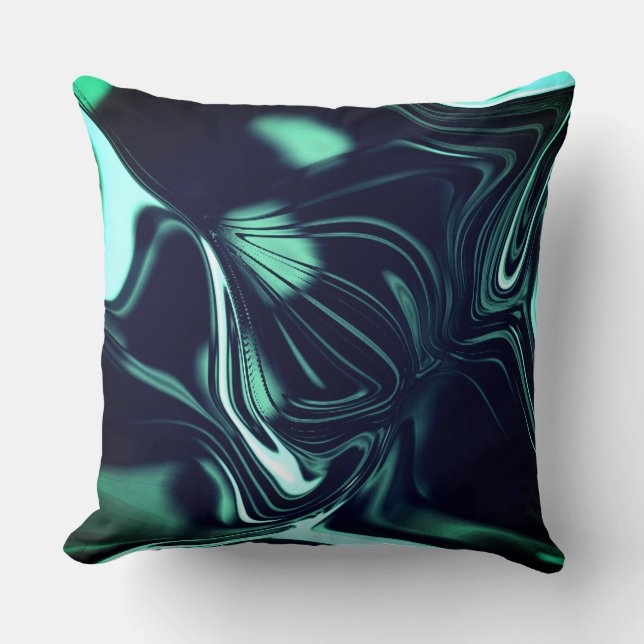 Dark cyan bends with crystalline or metallic sheen cushion (Front)