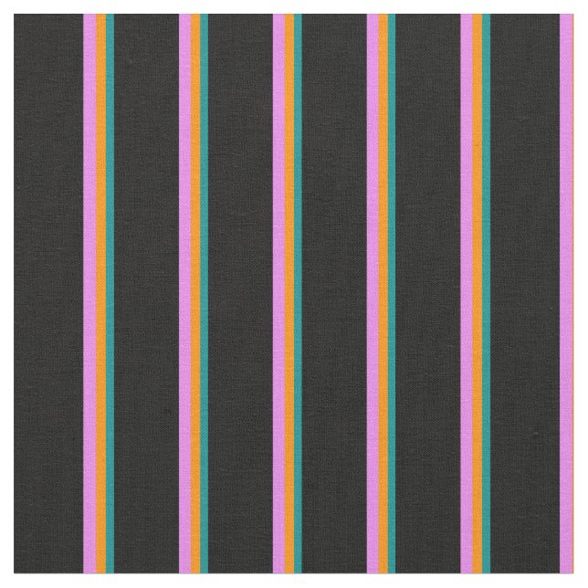 Dark Cyan, Dark Orange, Violet, and Black Coloured Fabric (Close Up)