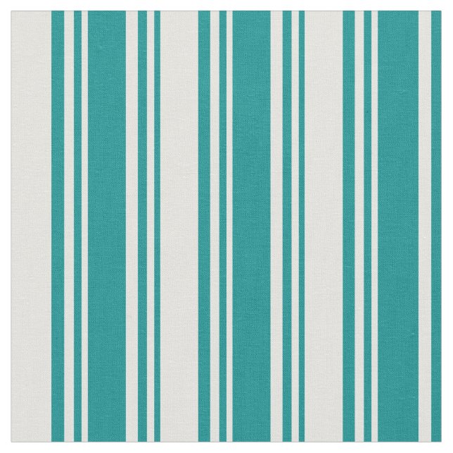 Dark Cyan & Light Cyan Stripes Fabric (Close Up)