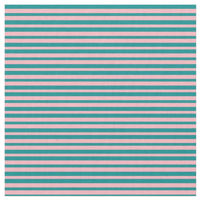 Dark Cyan & Light Pink Coloured Pattern Fabric (Close Up)