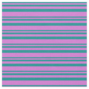 Dark Cyan & Orchid Lines/Stripes Pattern Fabric
