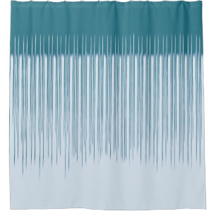 Dark Cyan Stripe Pattern  Shower Curtain