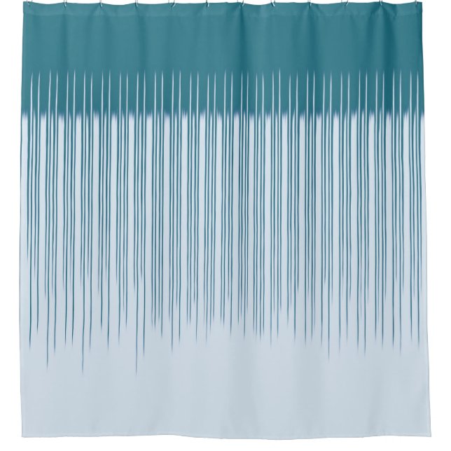 Dark Cyan Stripe Pattern  Shower Curtain (Front)