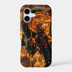 Dark Cybernetic Fire Phoenix Robot Gamer