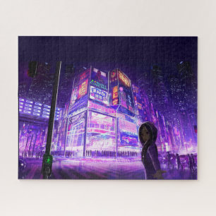 dark cyberpunk city puzzle