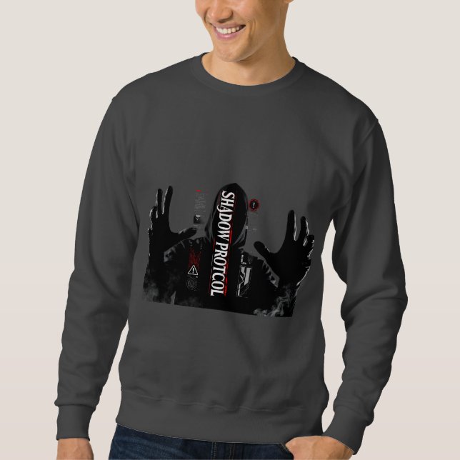 Dark Cyberpunk Hacker Techwear Sweatshirt (Front)