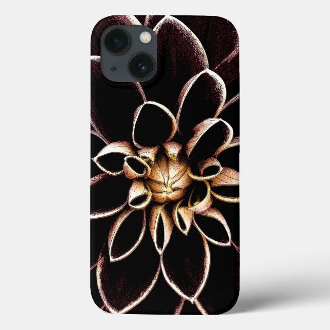 Dark dahlia flower illustration Case-Mate iPhone case (Back)