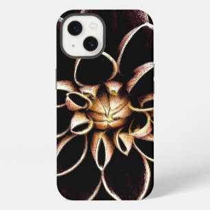 Dark dahlia flower illustration iPhone case