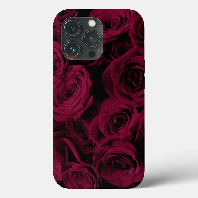 Dark deep red magenta burgundy roses  Case-Mate iPhone case (Back)