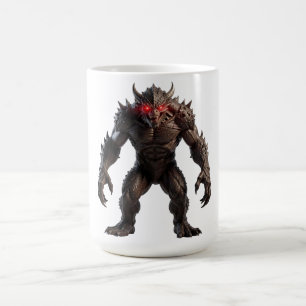 Dark Demon Monster with Glowing Red Eyes Fantasy C Coffee Mug