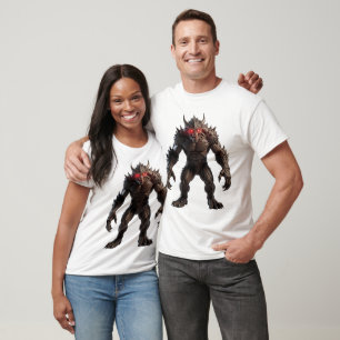 Dark Demon Monster with Glowing Red Eyes Fantasy C T-Shirt