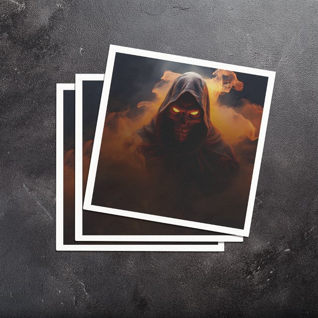 Dark demon with orange smoke halloween napkin (Creator Uploaded)