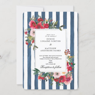 Dark Denim Coloured Wedding Invitation