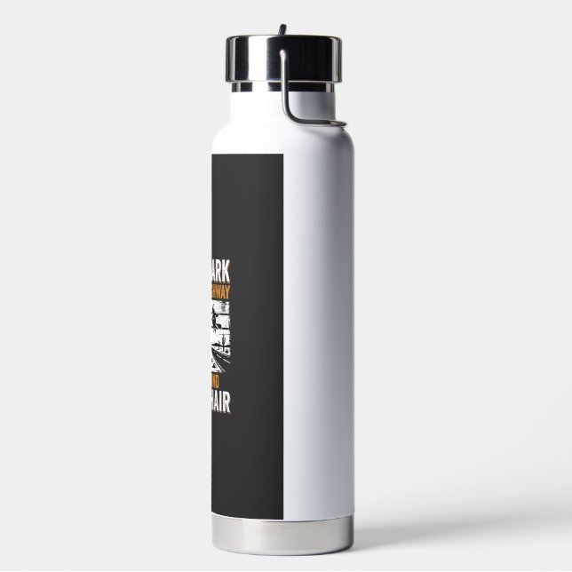 Dark Desert Highway Cactus Sunset Design_1 Water Bottle (Left)