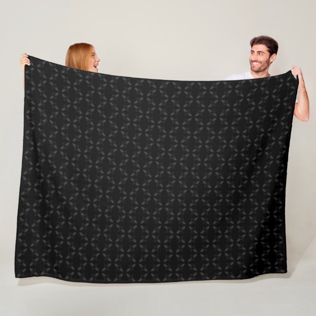 Dark Diamond Embroidered Armani Satin Pattern Fleece Blanket (In Situ)