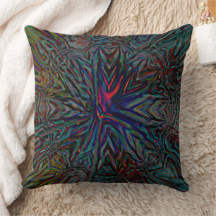 Dark digital rusty and rustic embossed strokes  cushion