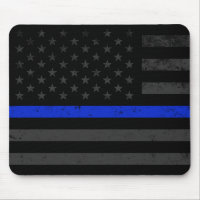 Dark Distressed Police Style American Flag