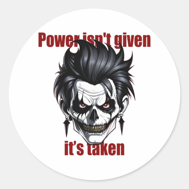 Dark Dominance Classic Round Sticker (Front)