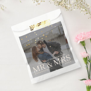 Dark Dusky Couple Photo with Stars for Christmas Favour Bag