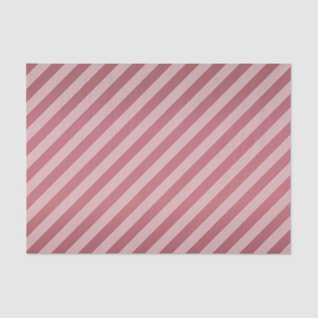 Dark Dusty Mauve and Diagonal Stripes Tissue Paper (Front)