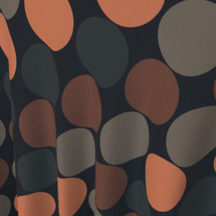 Dark Earth Geometric Circle Dots Design Fabric