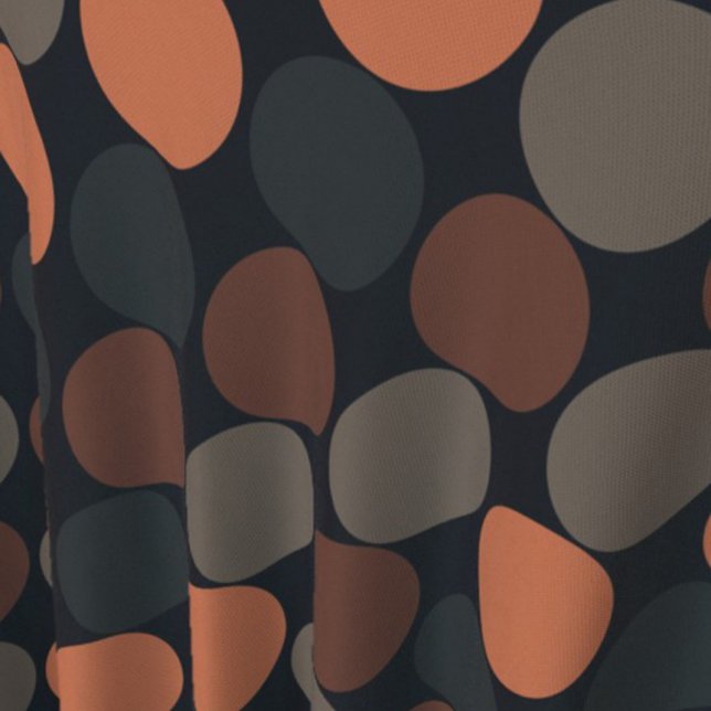 Dark Earth Geometric Circle Dots Design  Fabric (Creator Uploaded)