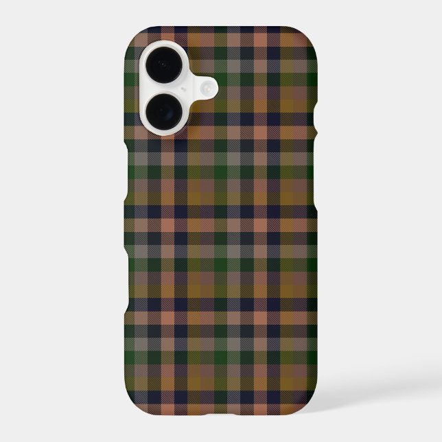 Dark Earth Gingham Plaid Check Design  (Back)