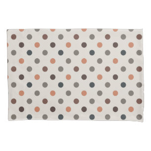 Dark Earth Tone Woodlands Polka Dots Design Pillowcase