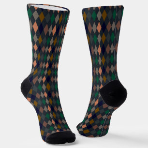 Dark Earth Woodlands Harlequin Diamonds Socks
