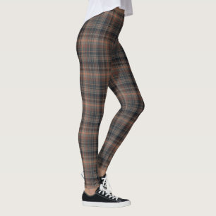 Dark Earth Woodlands Plaid Tartan Leggings