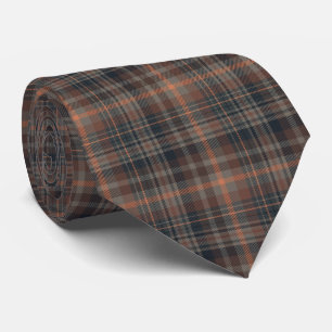 Dark Earth Woodlands Plaid Tartan   Tie