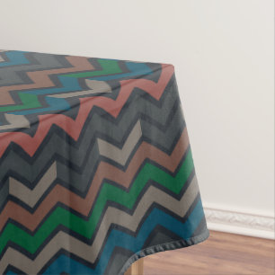 Dark Earth Woodlands Zigzag Chevron Tablecloth