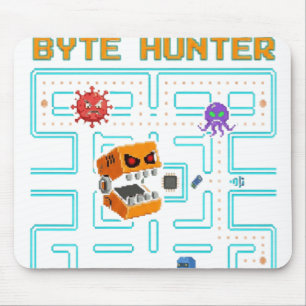 Dark Edgy Arcade Game Pixel Skull Parody Mouse Pad