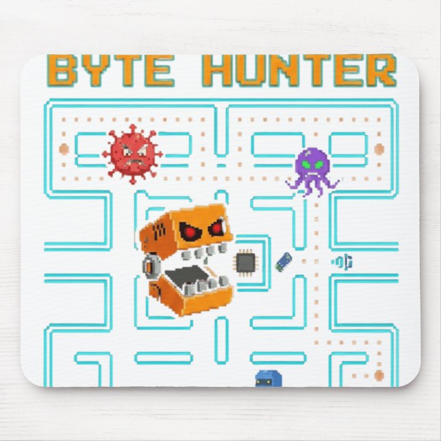 Dark Edgy Arcade Game Pixel Skull Parody Mouse Pad (Front)