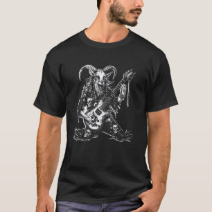 Dark Edgy Guitarist Goat Metal Rebel Music T-Shirt