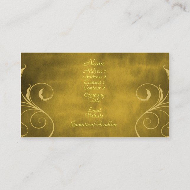 Dark Elegance Business Card, Gold Card (Front)