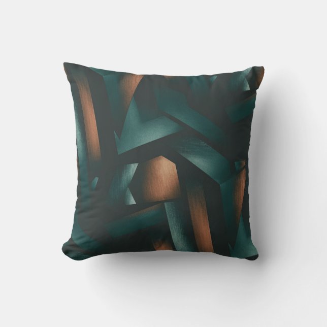 Dark Elegance Geometric Pattern  Cushion (Front)