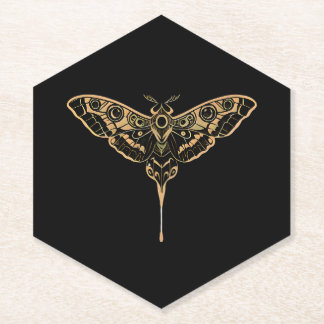Dark Elegance-Noir & Gold Paper Coaster