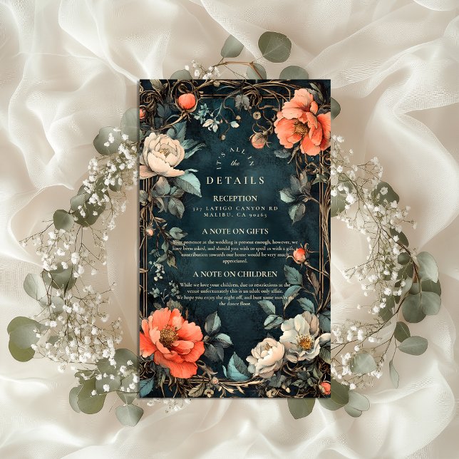 Dark Elegance Wedding Theme Enclosure Card (Creator Uploaded)