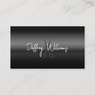 Dark elegant minimalist hairstylist  business card