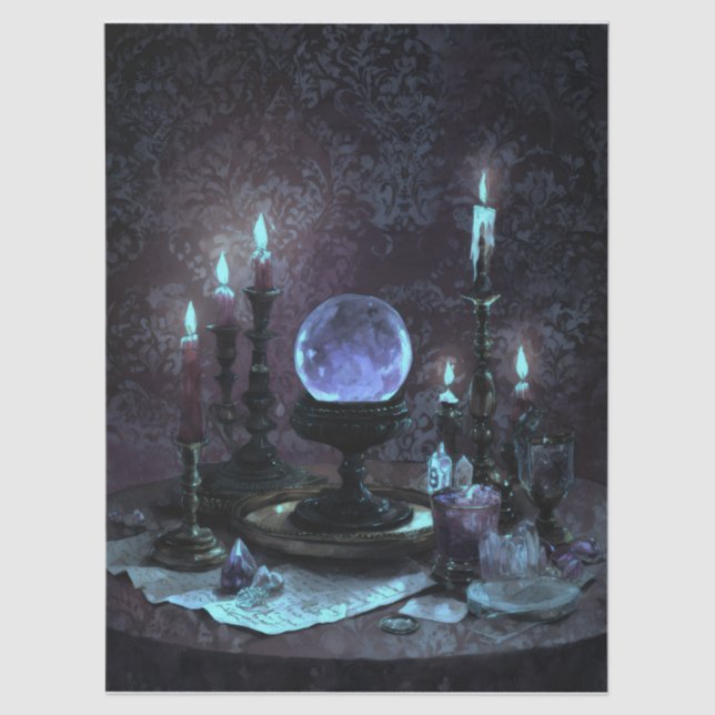 Dark Elegant Romantic Gothic Table  Tissue Paper (Front)